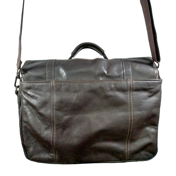 KENNETH COLE REACTION! ESPRESSO BROWN GENUINE LEATHER LAPTOP, BRIEFCASE, BAG! - Picture 6 of 13